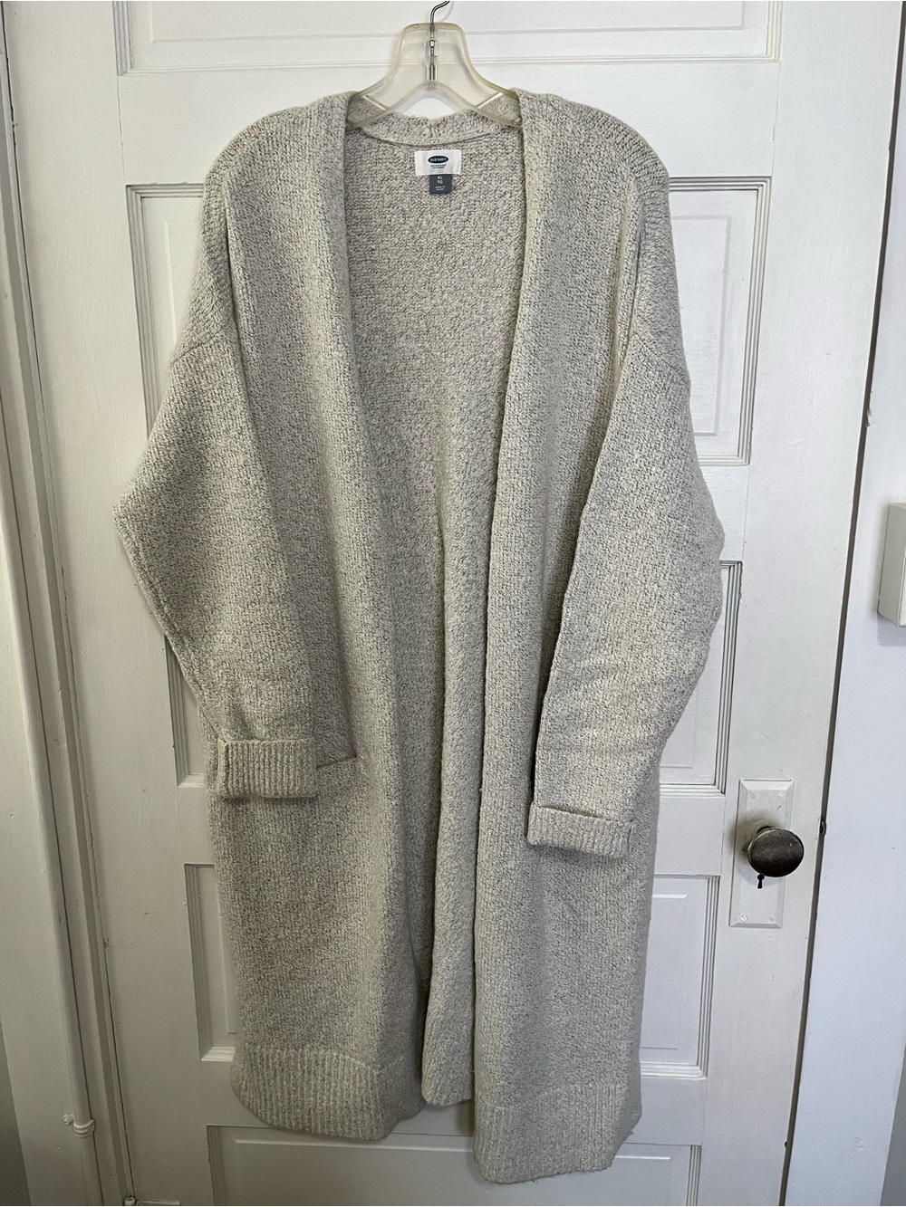 Old Navy Cozy Open-Front Long Cardigan Sweater - Light Heather Gray XL